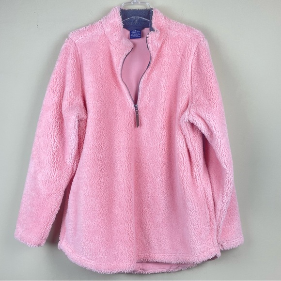 Charles River Apparel Pink Fleece Cozy Sherpa 1/4 Zip Popover Jacket SIZE XL - Picture 6 of 12